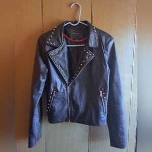 Ci Sono Black leather studded jacket. Size large.